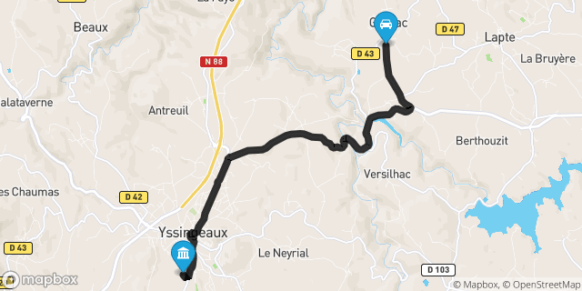 Itinéraire vers Yssingeaux