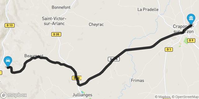 Itinéraire vers Craponne-sur-Arzon