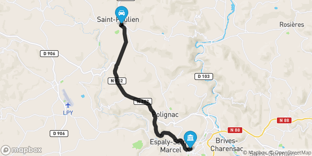 Itinéraire vers Le Puy-en-Velay