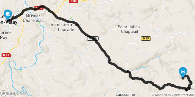 Itinéraire vers Le Puy-en-Velay