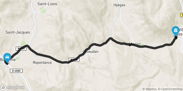 Itinéraire vers Saint-André-les-Alpes