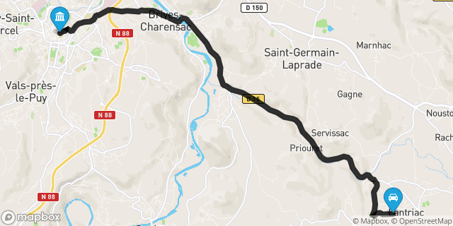 Itinéraire vers Le Puy-en-Velay