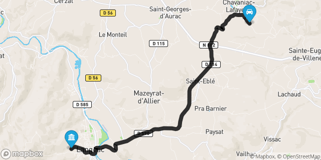 Itinéraire vers Langeac