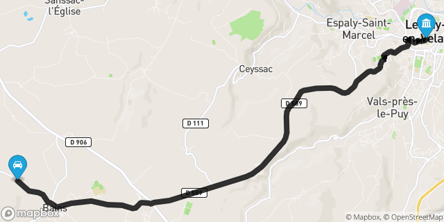Itinéraire vers Le Puy-en-Velay