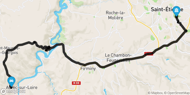 Itinéraire vers Saint-Étienne