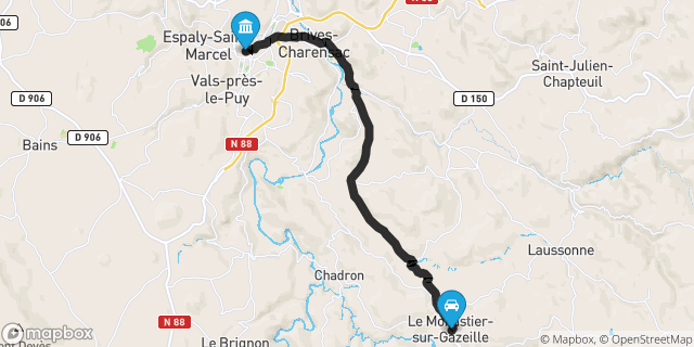 Itinéraire vers Le Puy-en-Velay