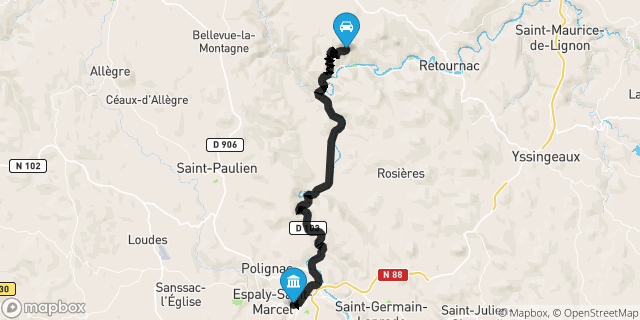 Itinéraire vers Le Puy-en-Velay
