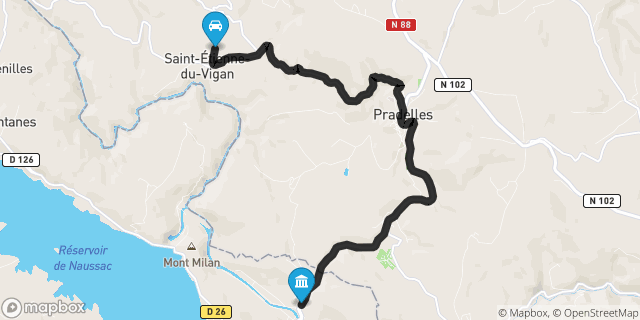 Itinéraire vers Langogne