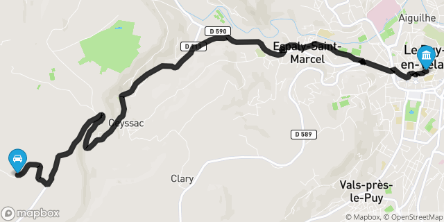 Itinéraire vers Le Puy-en-Velay