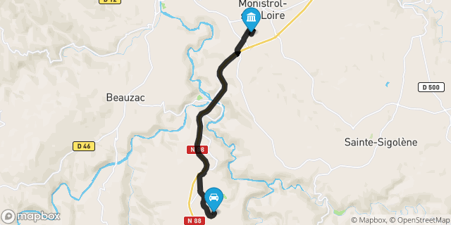 Itinéraire vers Monistrol-sur-Loire