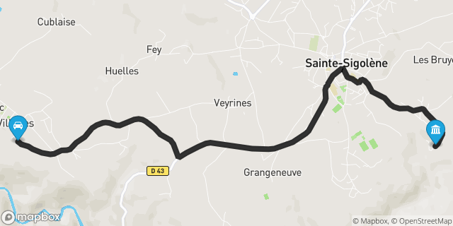 Itinéraire vers Sainte-Sigolène