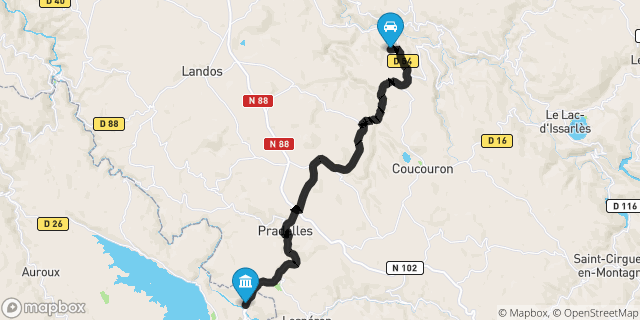 Itinéraire vers Langogne