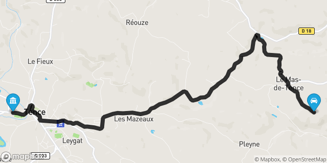Itinéraire vers Tence