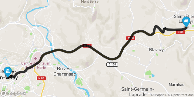 Itinéraire vers Le Puy-en-Velay
