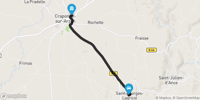 Itinéraire vers Craponne-sur-Arzon