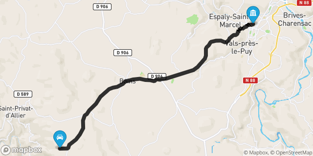 Itinéraire vers Le Puy-en-Velay