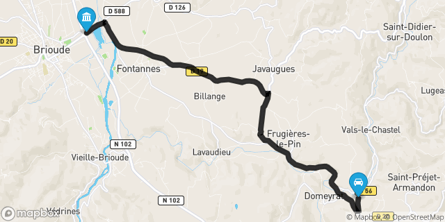 Itinéraire vers Brioude