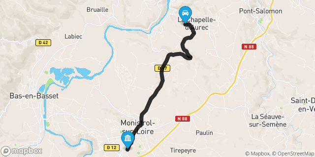 Itinéraire vers Monistrol-sur-Loire