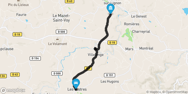 Itinéraire vers Le Chambon-sur-Lignon