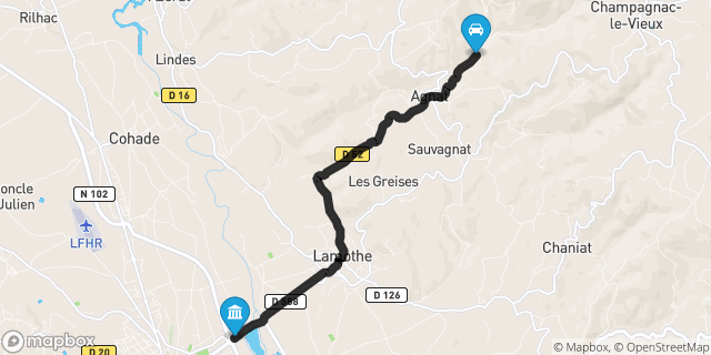 Itinéraire vers Brioude