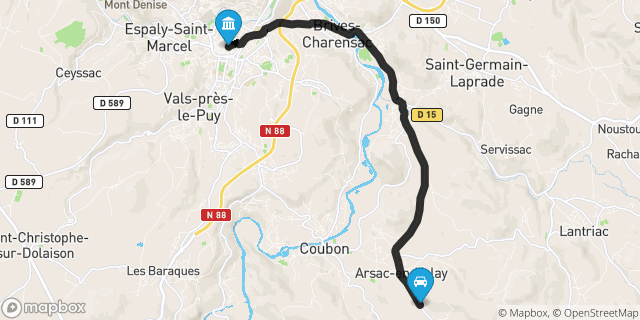 Itinéraire vers Le Puy-en-Velay