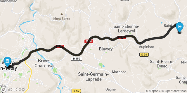 Itinéraire vers Le Puy-en-Velay
