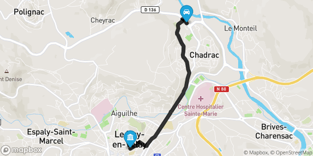 Itinéraire vers Le Puy-en-Velay
