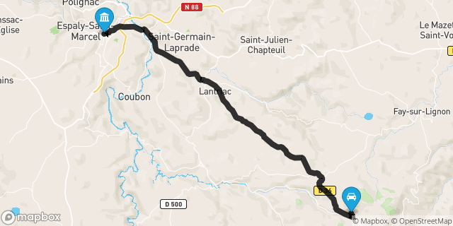 Itinéraire vers Le Puy-en-Velay