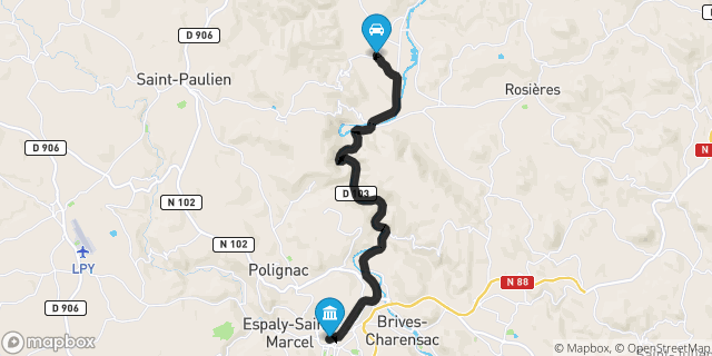Itinéraire vers Le Puy-en-Velay