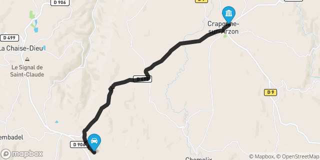 Itinéraire vers Craponne-sur-Arzon