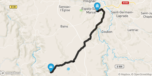 Itinéraire vers Le Puy-en-Velay