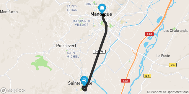 Itinéraire vers Manosque