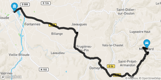 Itinéraire vers Brioude
