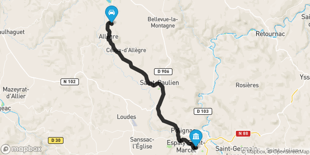 Itinéraire vers Le Puy-en-Velay