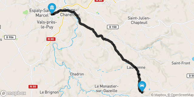 Itinéraire vers Le Puy-en-Velay