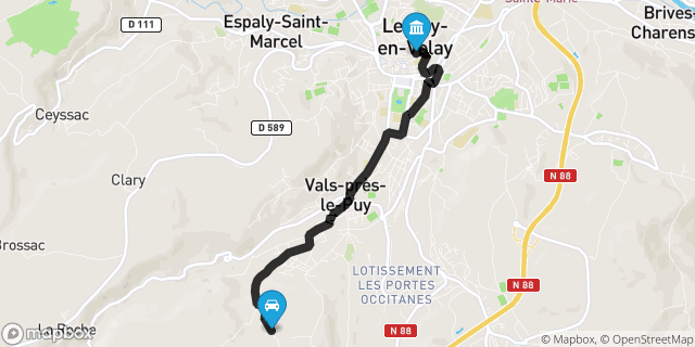 Itinéraire vers Le Puy-en-Velay