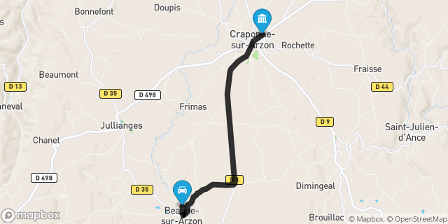 Itinéraire vers Craponne-sur-Arzon