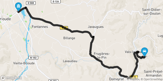 Itinéraire vers Brioude