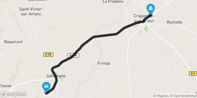 Itinéraire vers Craponne-sur-Arzon