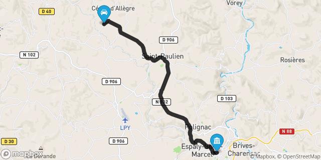 Itinéraire vers Le Puy-en-Velay