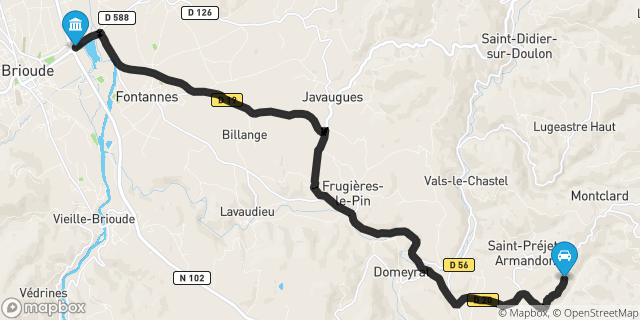 Itinéraire vers Brioude