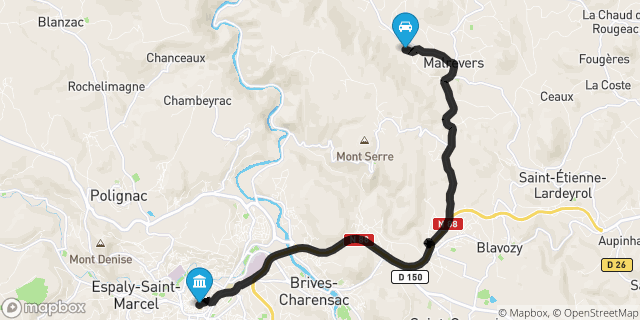 Itinéraire vers Le Puy-en-Velay