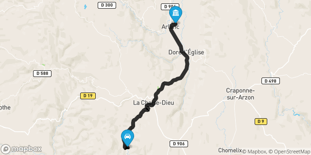 Itinéraire vers Arlanc
