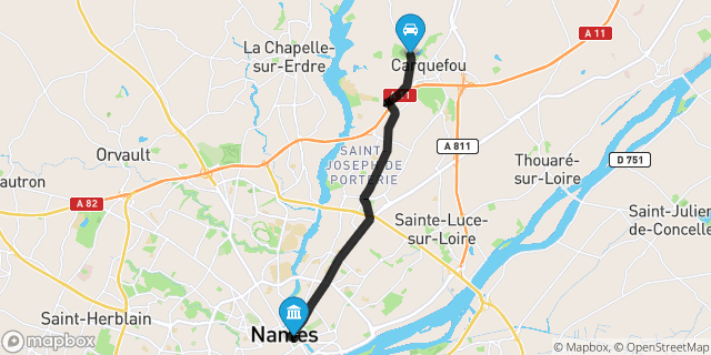 Itinéraire vers Nantes
