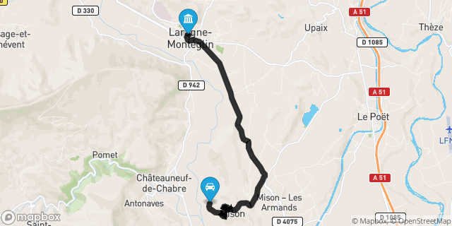 Itinéraire vers Laragne-Montéglin