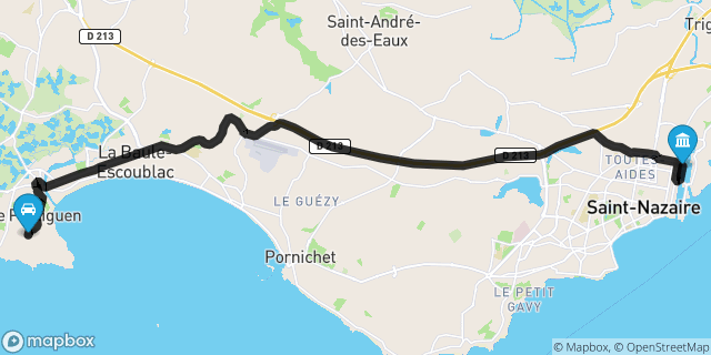 Itinéraire vers Saint-Nazaire