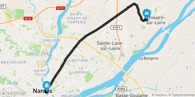 Itinéraire vers Nantes
