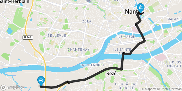 Itinéraire vers Nantes