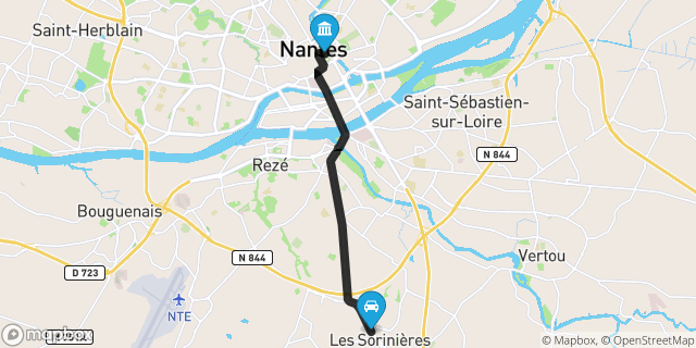Itinéraire vers Nantes