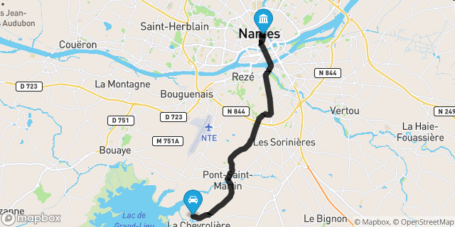 Itinéraire vers Nantes